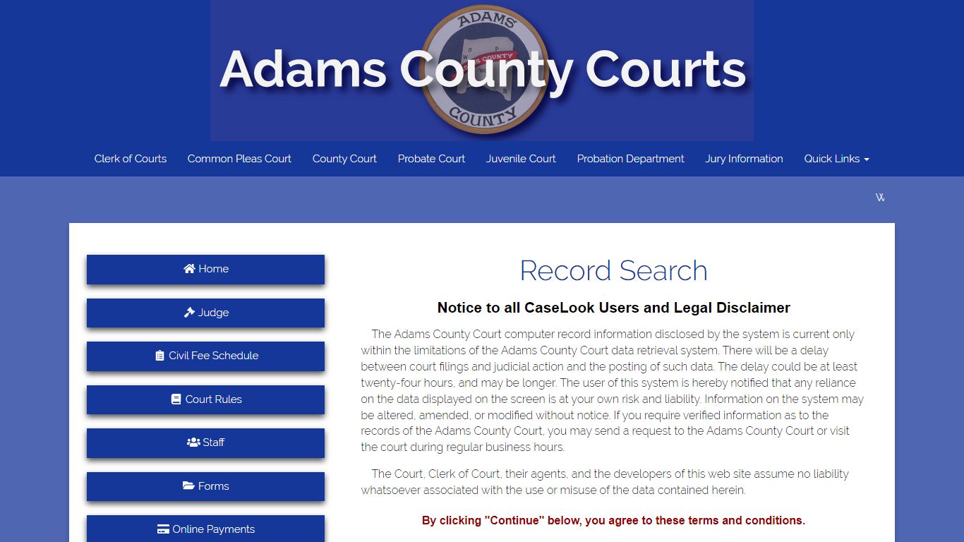 Adams County Court - Record Search